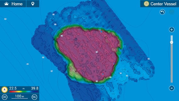 Imagen cartográfica del fondo marino en torno al tercer dique de la bahía de Tokio