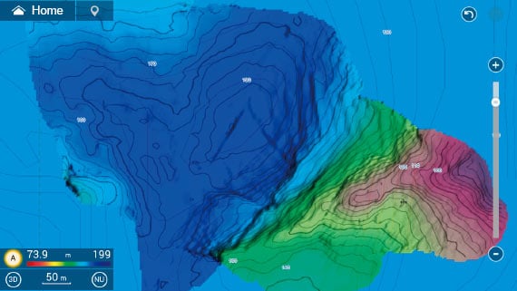 Imagen cartográfica del centro de un estrecho de la bahía de Tokio