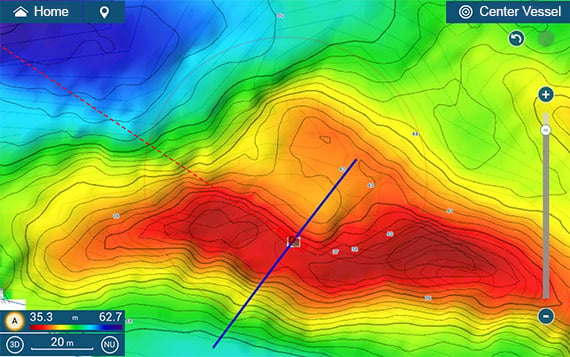 Es posible cartografiar una amplia zona (barra azul) con gran precisión y eficacia